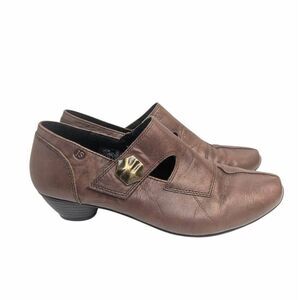 Josef Seibel Brown leather pointed toe Tina kitten heel Mary Jane 39 EU 8/8.5 US